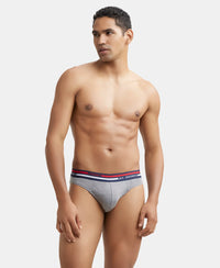 Super Combed Cotton Solid Brief with Ultrasoft Waistband - Mid Grey Melange-7