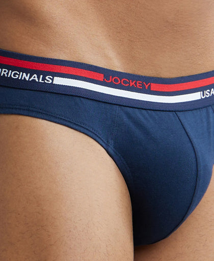 Super Combed Cotton Solid Brief with Ultrasoft Waistband - Navy (Pack of 2)