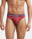 Super Combed Cotton Solid Brief with Ultrasoft Waistband - Red Melange-1
