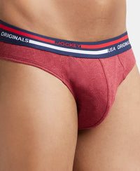 Super Combed Cotton Solid Brief with Ultrasoft Waistband - Red Melange-6