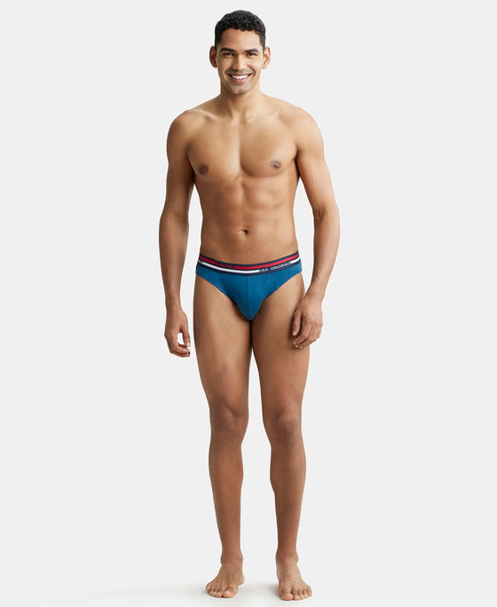 Super Combed Cotton Solid Brief with Ultrasoft Waistband - Seaport Teal-4