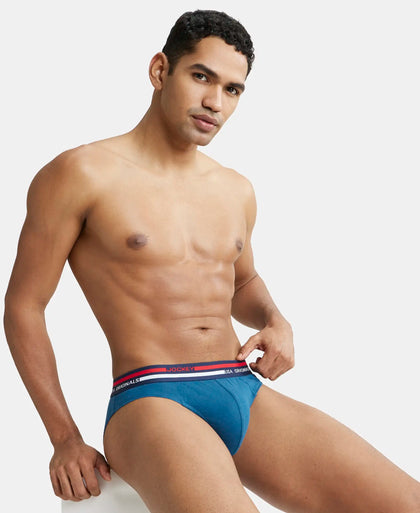 Super Combed Cotton Solid Brief with Ultrasoft Waistband - Seaport Teal-5
