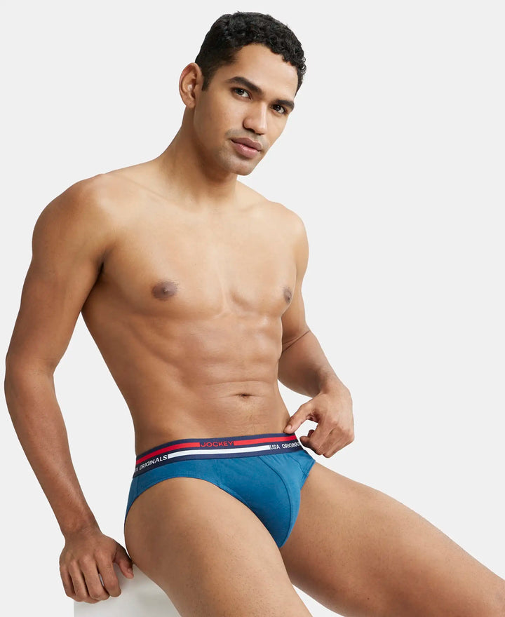 Super Combed Cotton Solid Brief with Ultrasoft Waistband - Seaport Teal-5