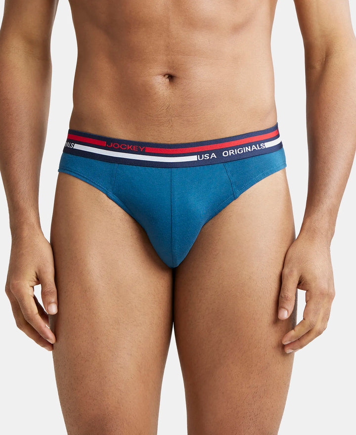 Super Combed Cotton Solid Brief with Ultrasoft Waistband - Seaport Teal-2