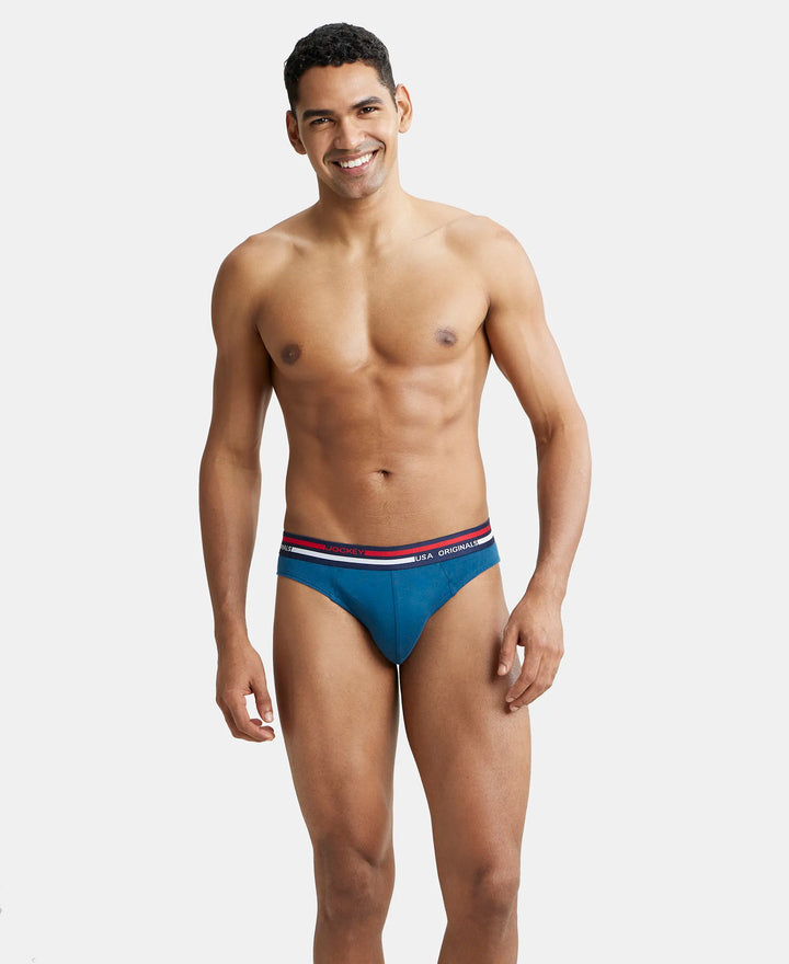 Super Combed Cotton Solid Brief with Ultrasoft Waistband - Seaport Teal-7