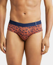 Super Combed Cotton Printed Brief with Ultrasoft Waistband - Autumn Glaze-1