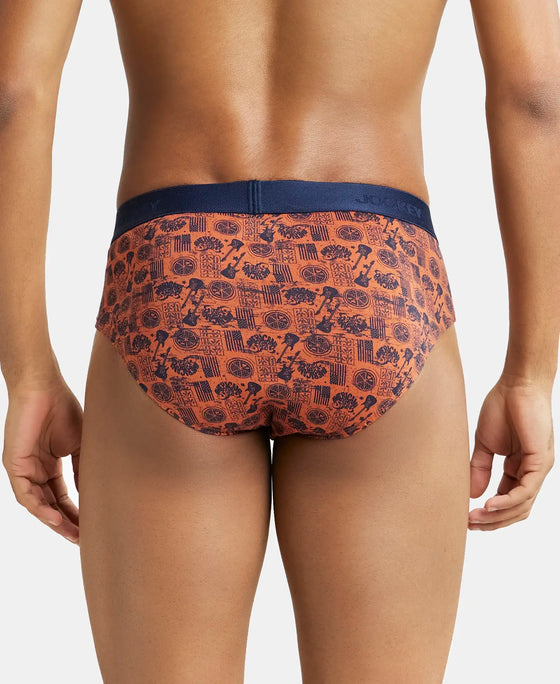 Super Combed Cotton Printed Brief with Ultrasoft Waistband - Autumn Glaze-3