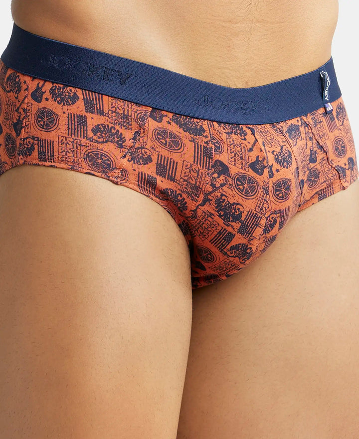 Super Combed Cotton Printed Brief with Ultrasoft Waistband - Autumn Glaze-6