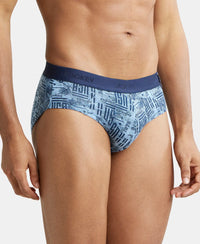 Super Combed Cotton Printed Brief with Ultrasoft Waistband - Dusk Blue-2