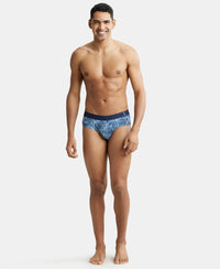 Super Combed Cotton Printed Brief with Ultrasoft Waistband - Dusk Blue-4