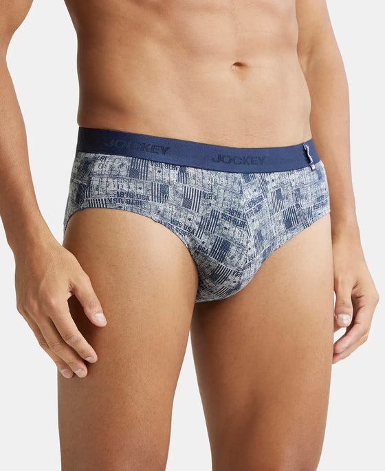 Super Combed Cotton Printed Brief with Ultrasoft Waistband - Nickle-2