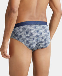 Super Combed Cotton Printed Brief with Ultrasoft Waistband - Nickle-3