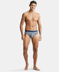 Super Combed Cotton Printed Brief with Ultrasoft Waistband - Nickle-4