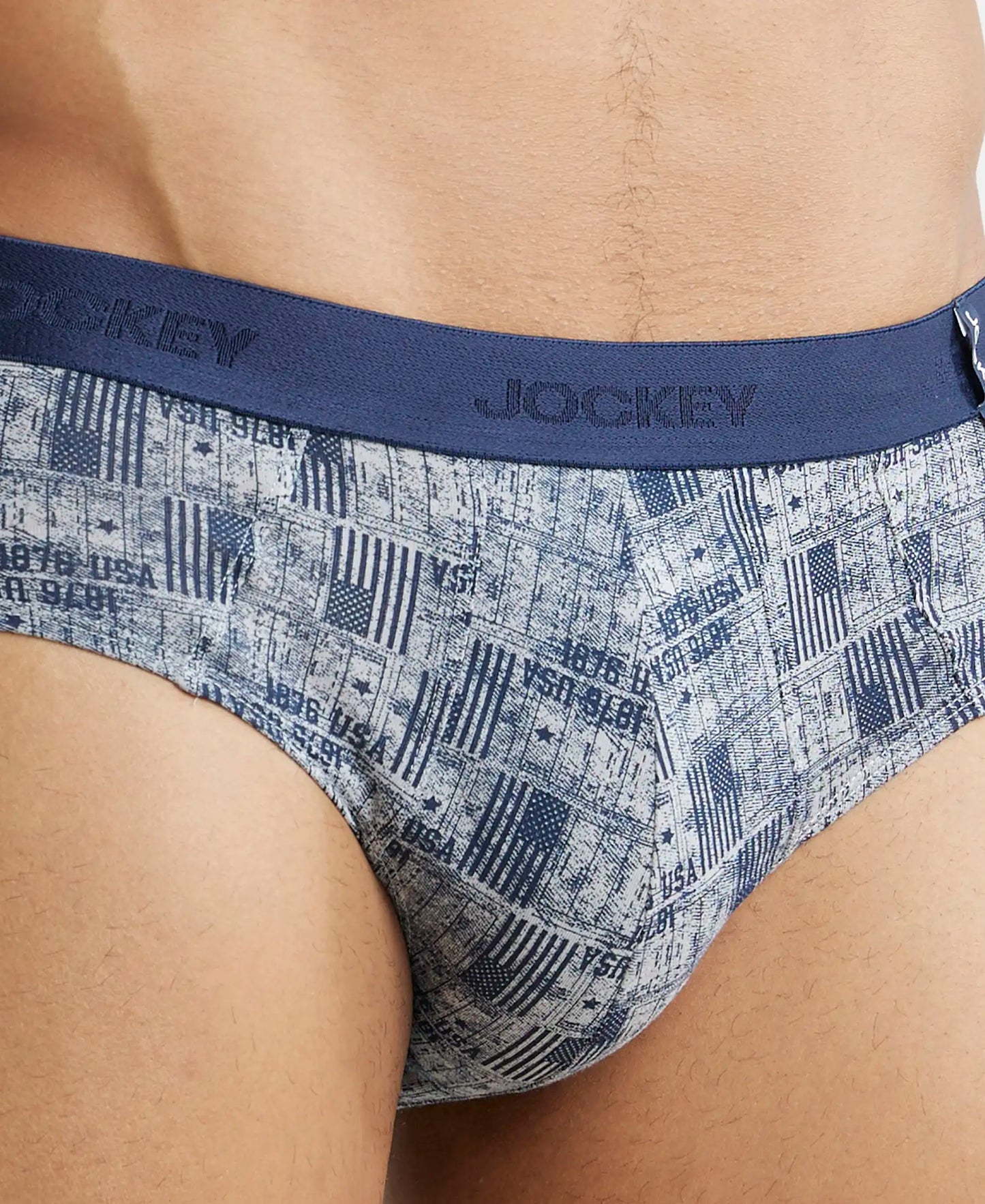 Super Combed Cotton Printed Brief with Ultrasoft Waistband - Nickle-6