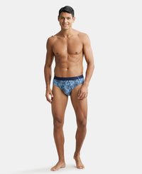Super Combed Cotton Printed Brief with Ultrasoft Waistband - Navy Dusk Blue-8
