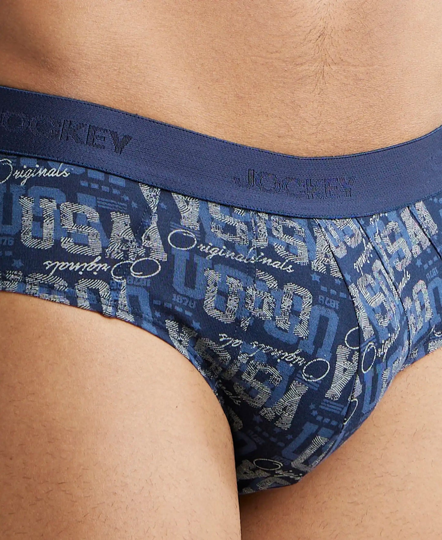 Super Combed Cotton Printed Brief with Ultrasoft Waistband - Navy Seaport Teal-14