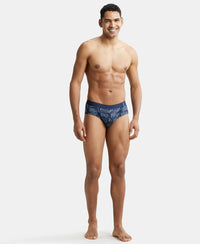 Super Combed Cotton Printed Brief with Ultrasoft Waistband - Navy Seaport Teal-8