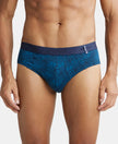 Super Combed Cotton Printed Brief with Ultrasoft Waistband - Seaport Teal-1