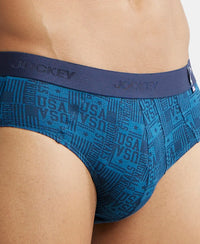 Super Combed Cotton Printed Brief with Ultrasoft Waistband - Seaport Teal-6