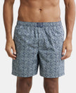 Super Combed Mercerized Cotton Woven Printed Boxer Shorts with Side Pocket - Nickle-1