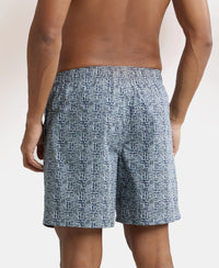 Super Combed Mercerized Cotton Woven Printed Boxer Shorts with Side Pocket - Nickle-3