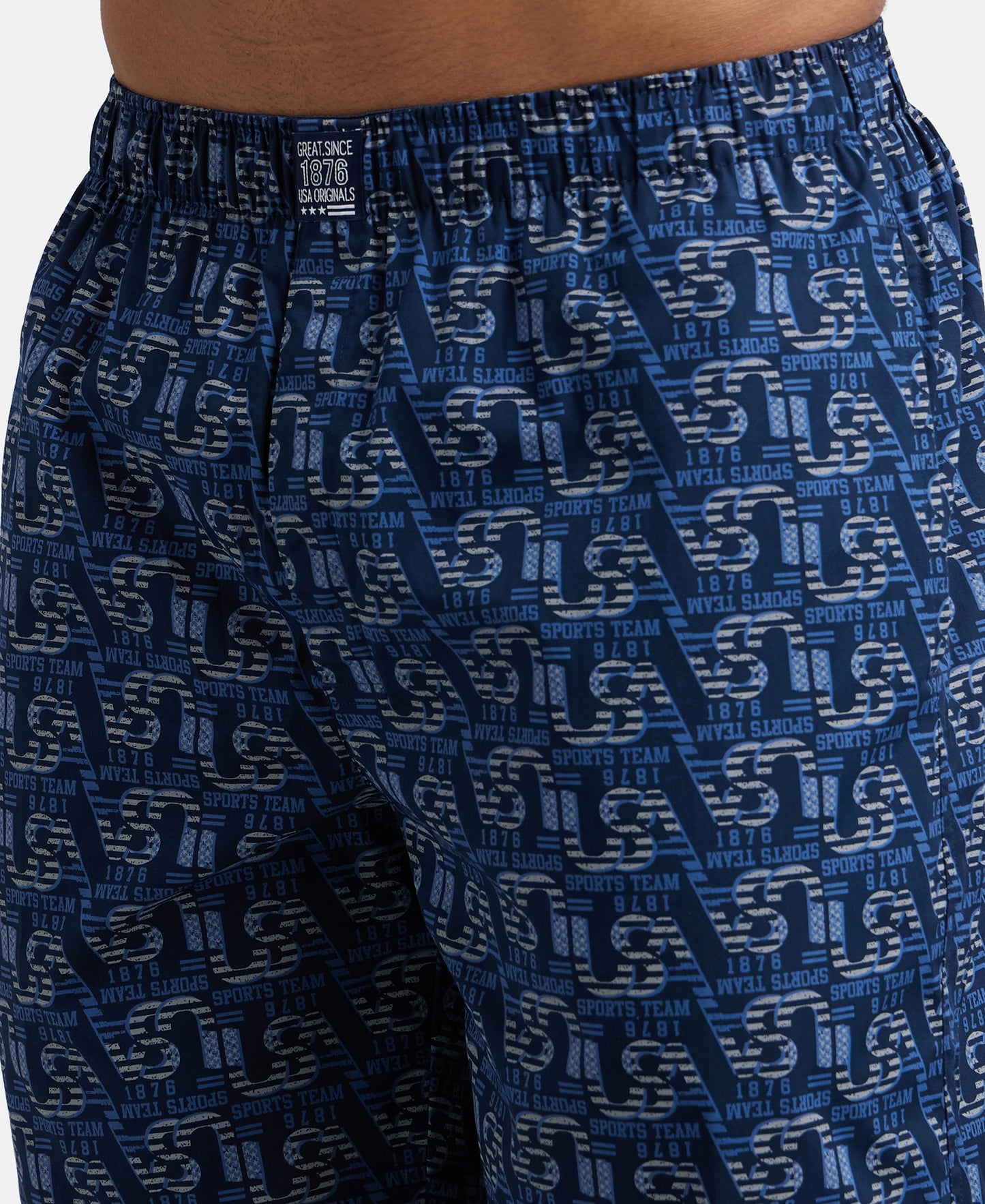 Super Combed Mercerized Cotton Woven Printed Boxer Shorts with Side Pocket - Navy Nickle-14