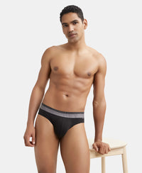 Super Combed Cotton Elastane Solid Brief with Ultrasoft Waistband - Black-6