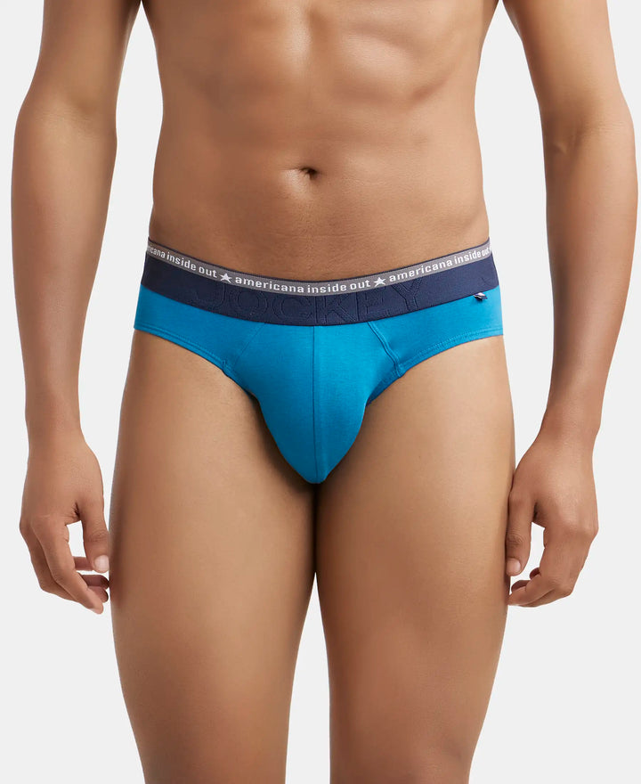 Super Combed Cotton Elastane Solid Brief with Ultrasoft Waistband - Celestial-1
