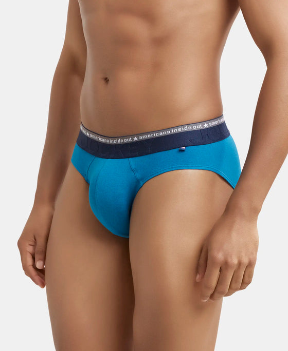 Super Combed Cotton Elastane Solid Brief with Ultrasoft Waistband - Celestial-2