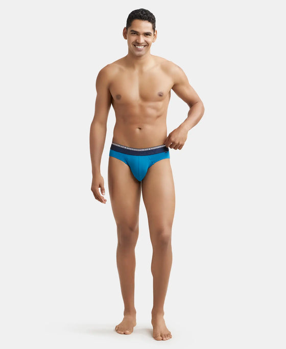 Super Combed Cotton Elastane Solid Brief with Ultrasoft Waistband - Celestial-4