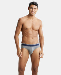 Super Combed Cotton Elastane Solid Brief with Ultrasoft Waistband - Mid Grey Melange-7