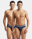 Super Combed Cotton Elastane Solid Brief with Ultrasoft Waistband - Navy-1