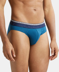 Super Combed Cotton Elastane Solid Brief with Ultrasoft Waistband - Seaport Teal-2