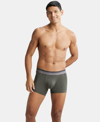 Super Combed Cotton Elastane Solid Trunk with Ultrasoft Waistband - Deep Olive-7