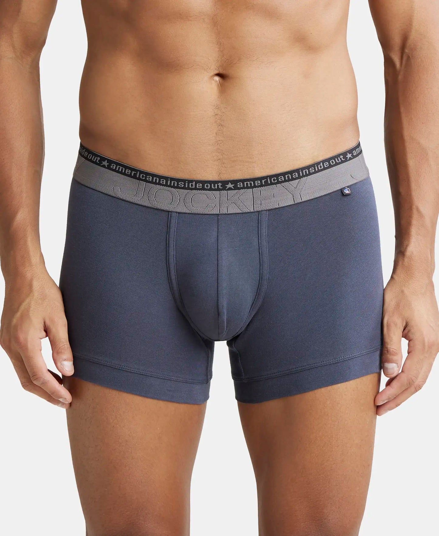 Super Combed Cotton Elastane Solid Trunk with Ultrasoft Waistband - Graphite-1