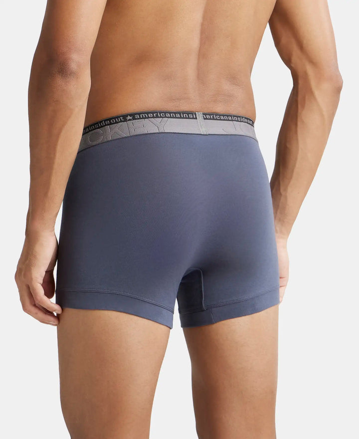 Super Combed Cotton Elastane Solid Trunk with Ultrasoft Waistband - Graphite-3