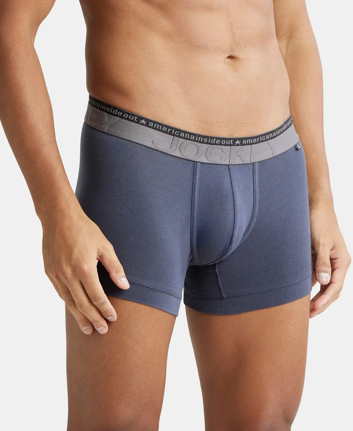 Super Combed Cotton Elastane Solid Trunk with Ultrasoft Waistband - Graphite-3