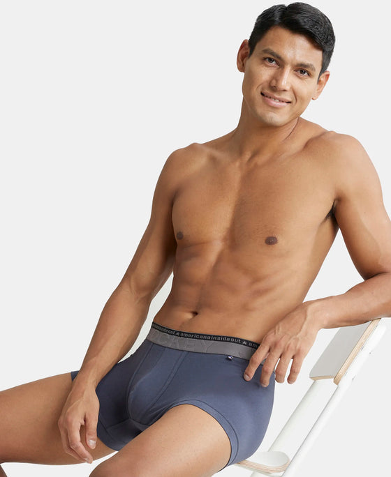 Super Combed Cotton Elastane Solid Trunk with Ultrasoft Waistband - Graphite-6