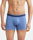 Super Combed Cotton Elastane Solid Trunk with Ultrasoft Waistband - Light Denim Melange-1