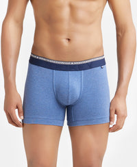 Super Combed Cotton Elastane Solid Trunk with Ultrasoft Waistband - Light Denim Melange-2