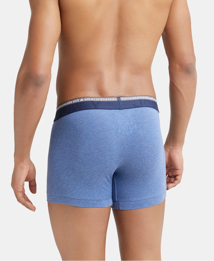 Super Combed Cotton Elastane Solid Trunk with Ultrasoft Waistband - Light Denim Melange-4
