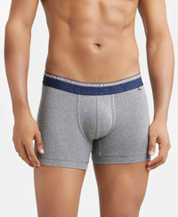 Super Combed Cotton Elastane Solid Trunk with Ultrasoft Waistband - Mid Grey Melange-2