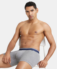 Super Combed Cotton Elastane Solid Trunk with Ultrasoft Waistband - Mid Grey Melange-6