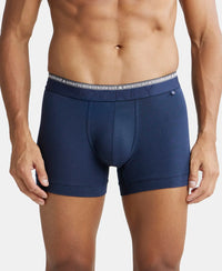 Super Combed Cotton Elastane Solid Trunk with Ultrasoft Waistband - Navy-2