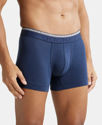 Super Combed Cotton Elastane Solid Trunk with Ultrasoft Waistband - Navy-3