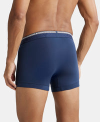 Super Combed Cotton Elastane Solid Trunk with Ultrasoft Waistband - Navy-4