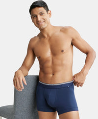 Super Combed Cotton Elastane Solid Trunk with Ultrasoft Waistband - Navy-6