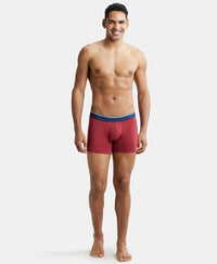 Super Combed Cotton Elastane Solid Trunk with Ultrasoft Waistband - Red Melange-4
