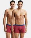 Super Combed Cotton Elastane Solid Trunk with Ultrasoft Waistband - Red Melange-1