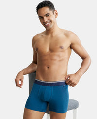 Super Combed Cotton Elastane Solid Trunk with Ultrasoft Waistband - Seaport Teal-5